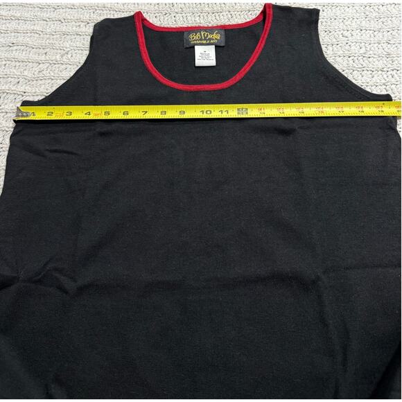 VTG Bob Mackie 2 Pc Cardigan Sweater Shell Embroidered Womens Medium Red Black - Picture 11 of 15